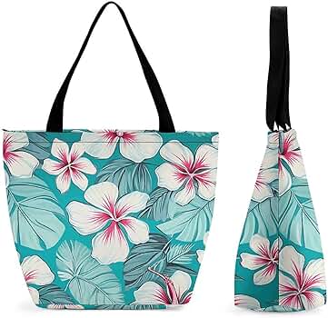 hibiscus♡ Amazon.com: ZXDSKGYN Tropical Hibiscus Flowers Tote Bag for